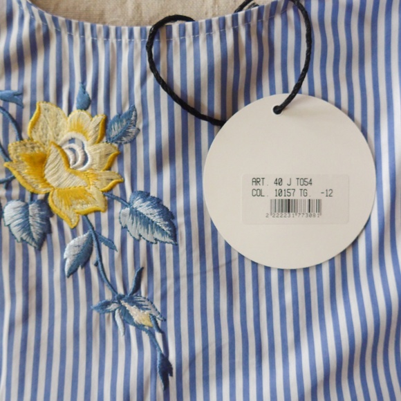 NWT Miss Bluemarine Girls 12 Shell with Yellow Rose Embroidery - Picture 6 of 16